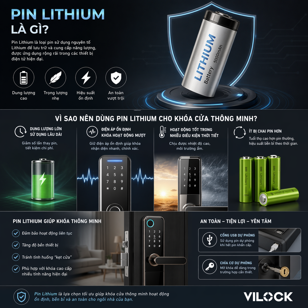 Pin Lithium Vilock