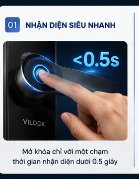 Công Nghệ Vân Tay FPC Thụy Điển – Chuẩn Bảo Mật Cao Cấp Trên Khóa Thông Minh Vilock 2 nhận diện vân tay vilock