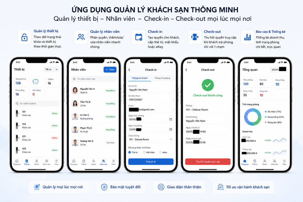 Giải Pháp Quản Lý Khách Sạn Thông Minh Vilock Là Gì? 2 App quản lý khách sạn